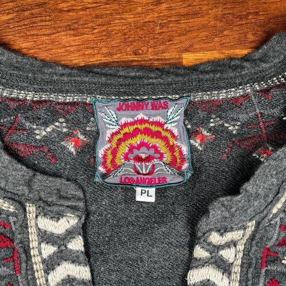Johnny Was Issoria Pullover Sweatshirt Embroidered Floral Boho Petite Large - Picture 3 of 7